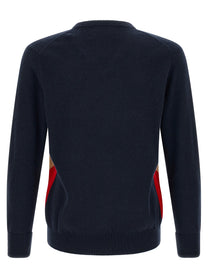 Ballantyne Classic Diamond Intarsia Sweater Blue