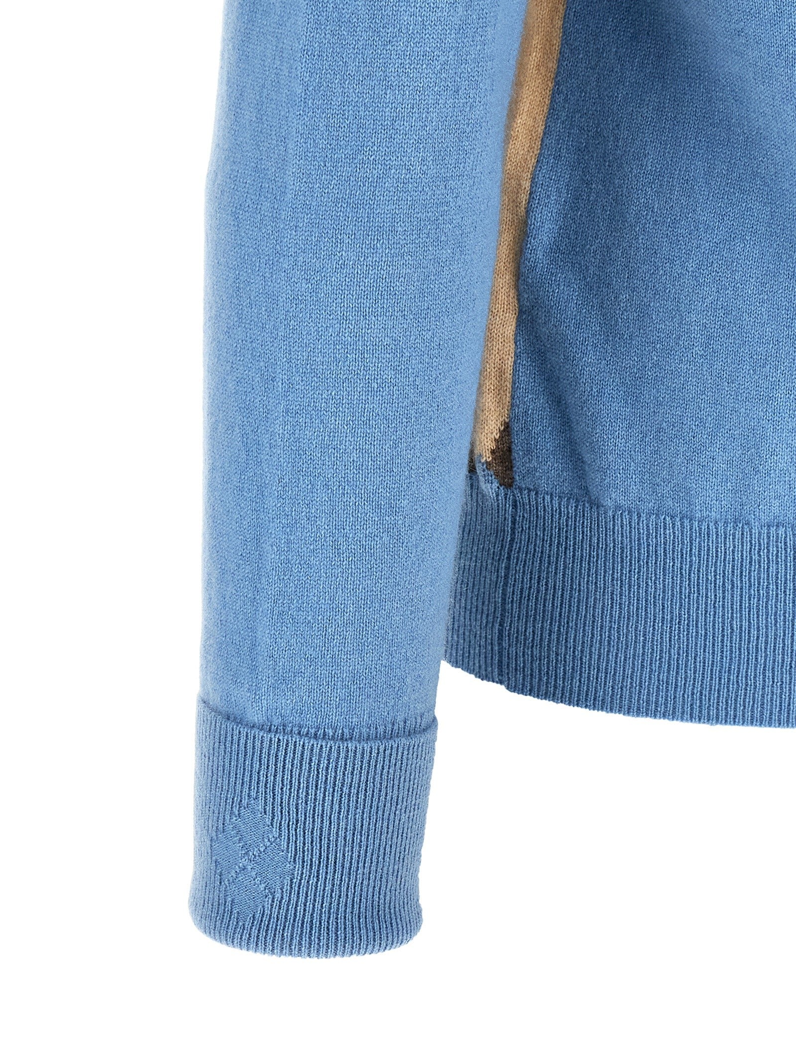 Ballantyne Classic Diamond Intarsia Sweater Blue
