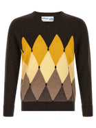 Ballantyne Classic Diamond Intarsia Sweater Brown