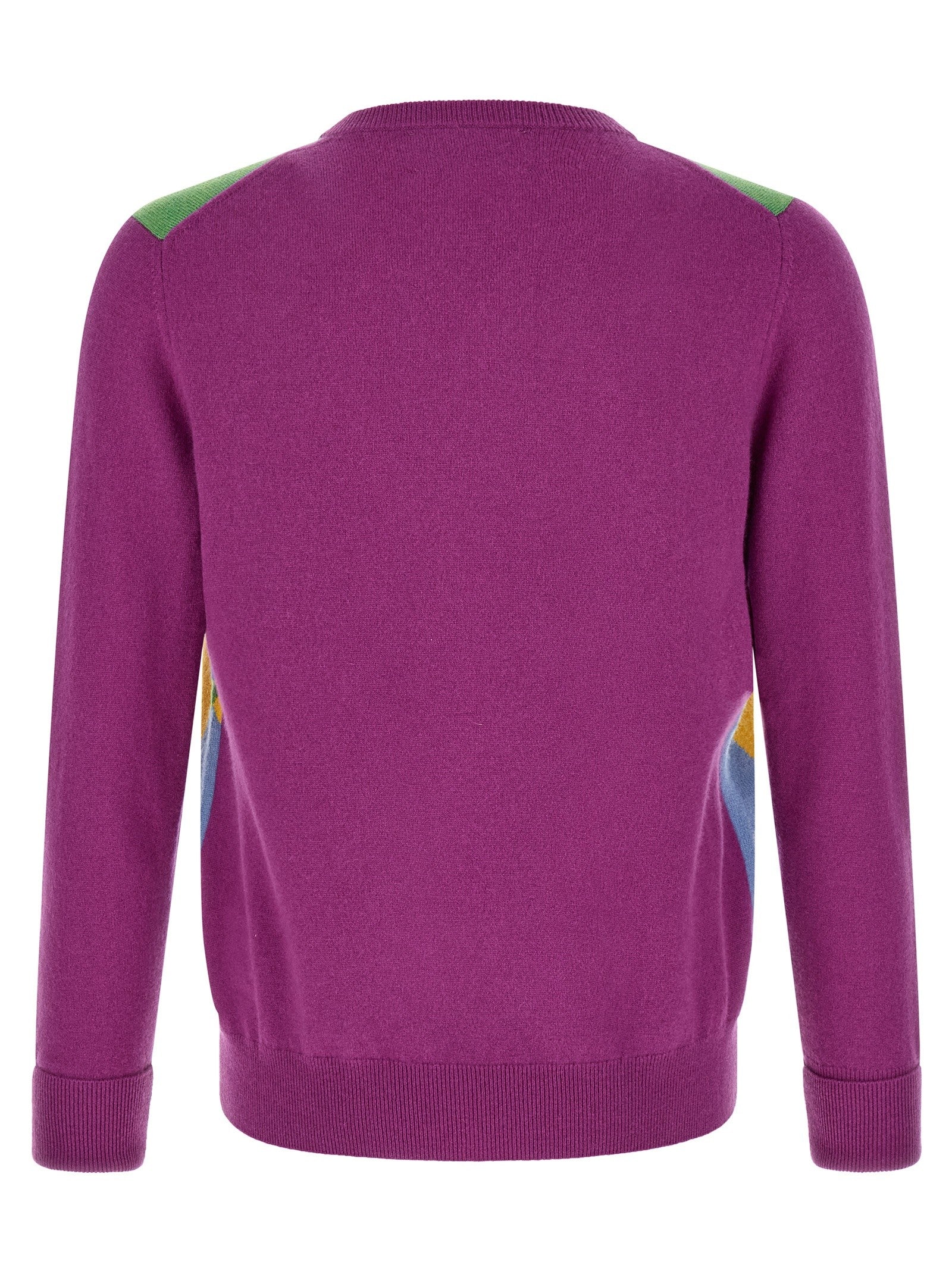 Ballantyne Classic Diamond Intarsia Sweater Purple
