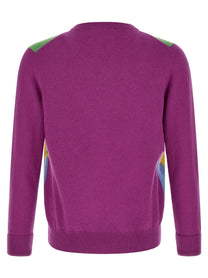 Ballantyne Classic Diamond Intarsia Sweater Purple