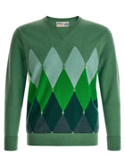 Ballantyne Classic Diamond Intarsia Sweater Green