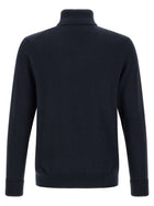 Ballantyne Classic Diamond Intarsia Turtleneck Sweater Blue, view 2