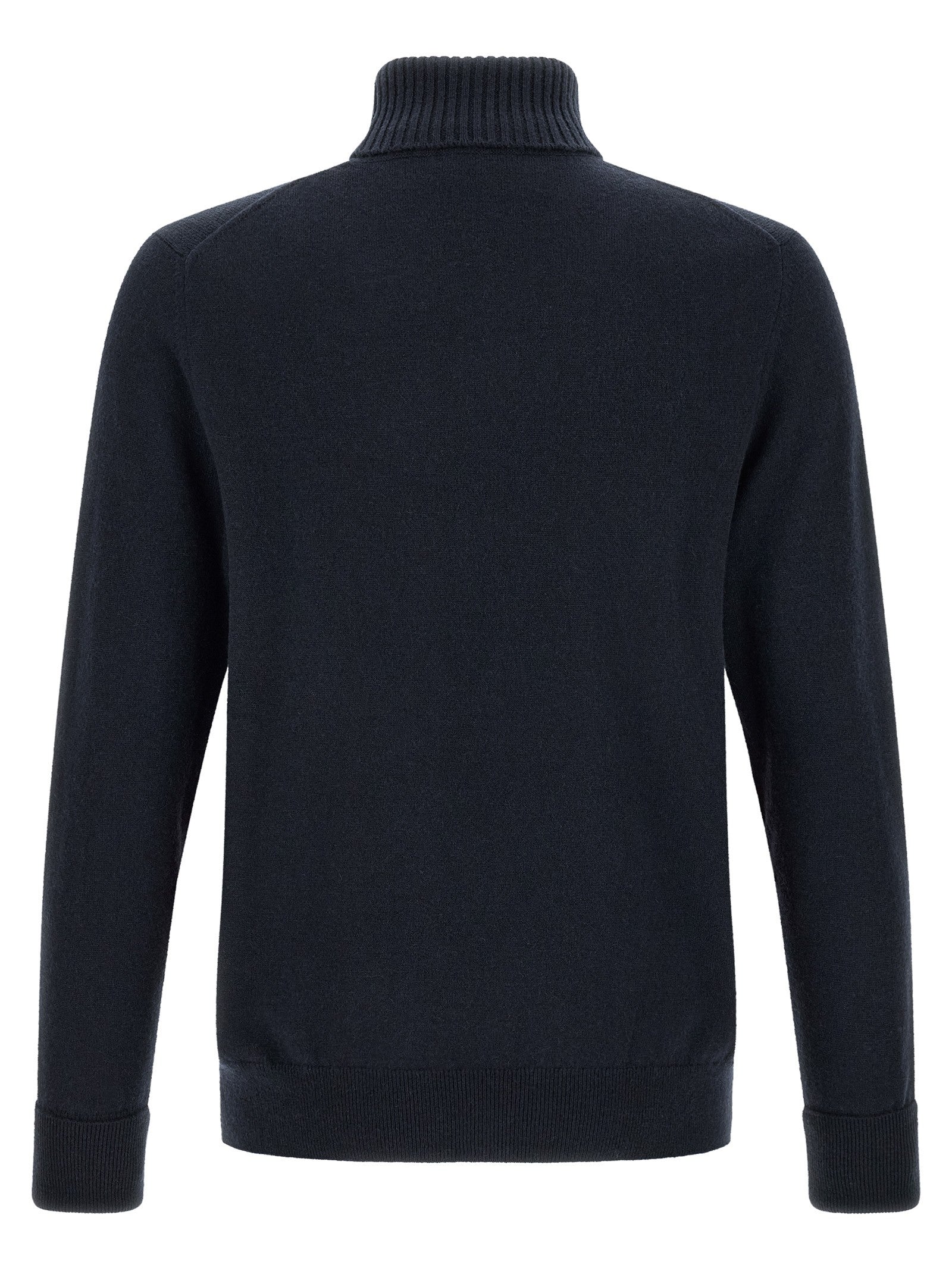 Ballantyne Classic Diamond Intarsia Turtleneck Sweater Blue