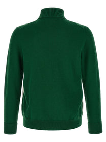 Ballantyne Classic Diamond Intarsia Turtleneck Sweater Green