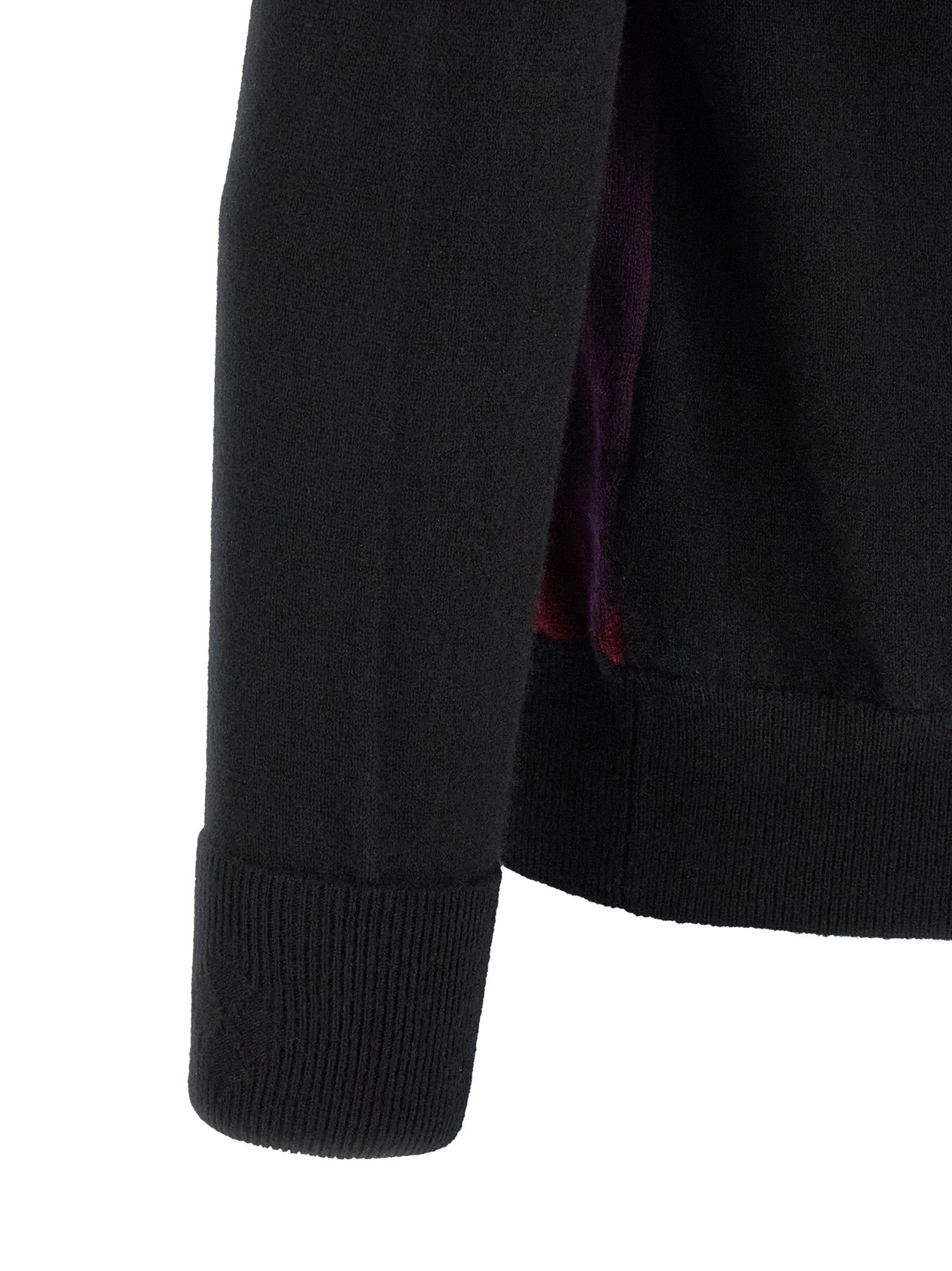 Ballantyne Classic Diamond Intarsia Turtleneck Sweater Black