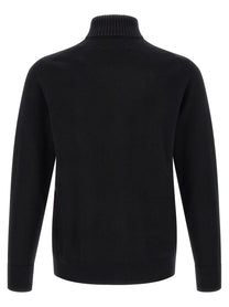 Ballantyne Classic Diamond Intarsia Turtleneck Sweater Black