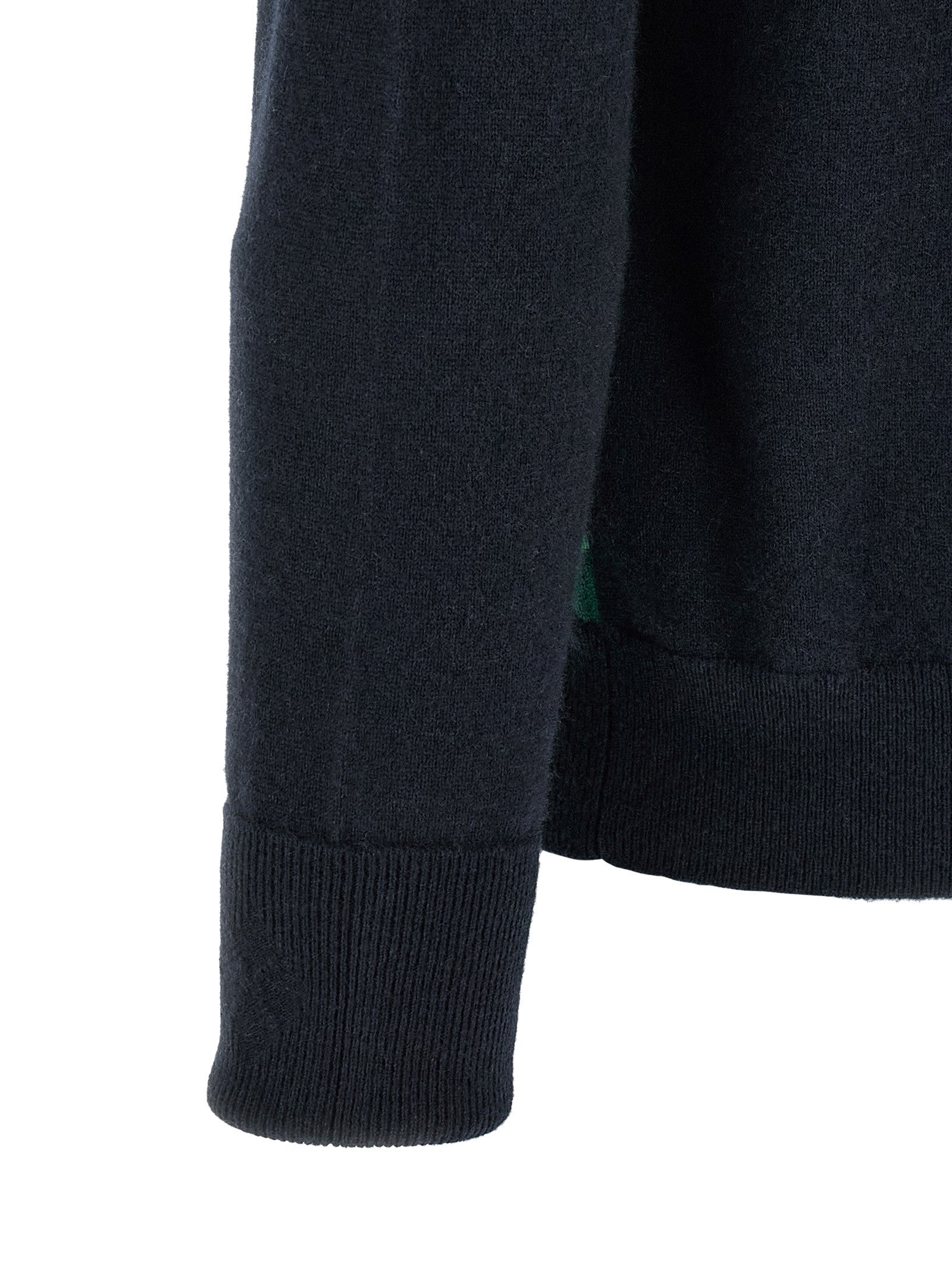 Ballantyne Classic Diamond Intarsia Zip Cardigan Blue