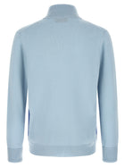 Ballantyne Classic Diamond Intarsia Zip Cardigan Blue, view 2