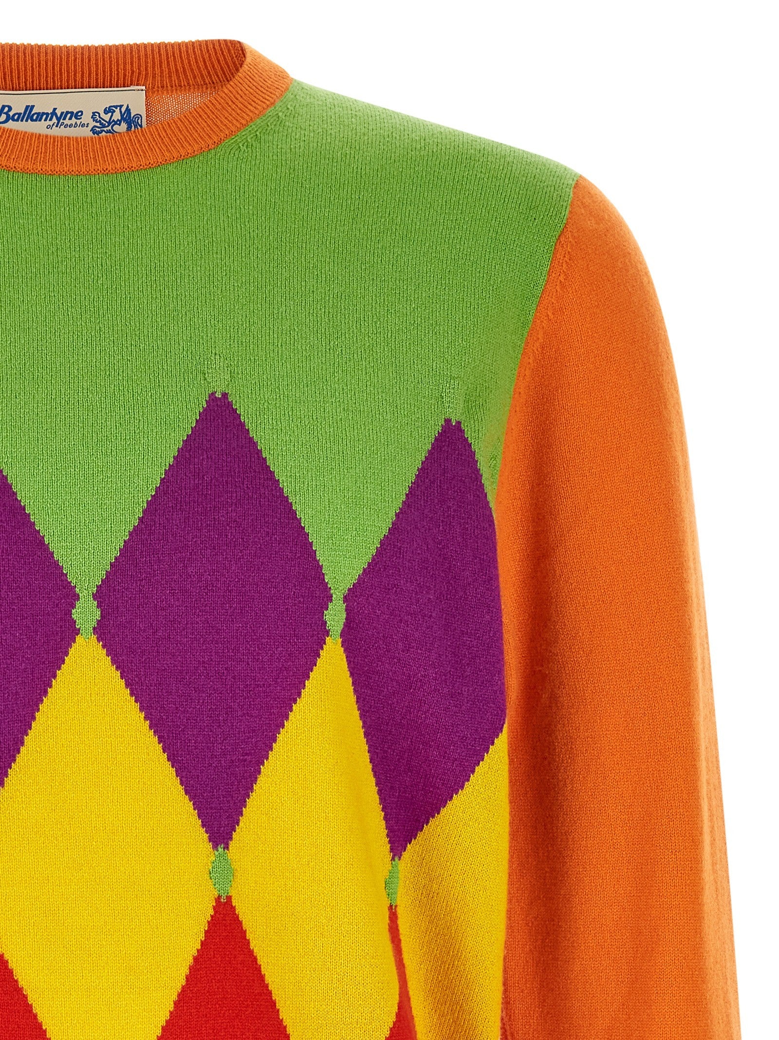 Ballantyne Classic Diamond Sweater Orange