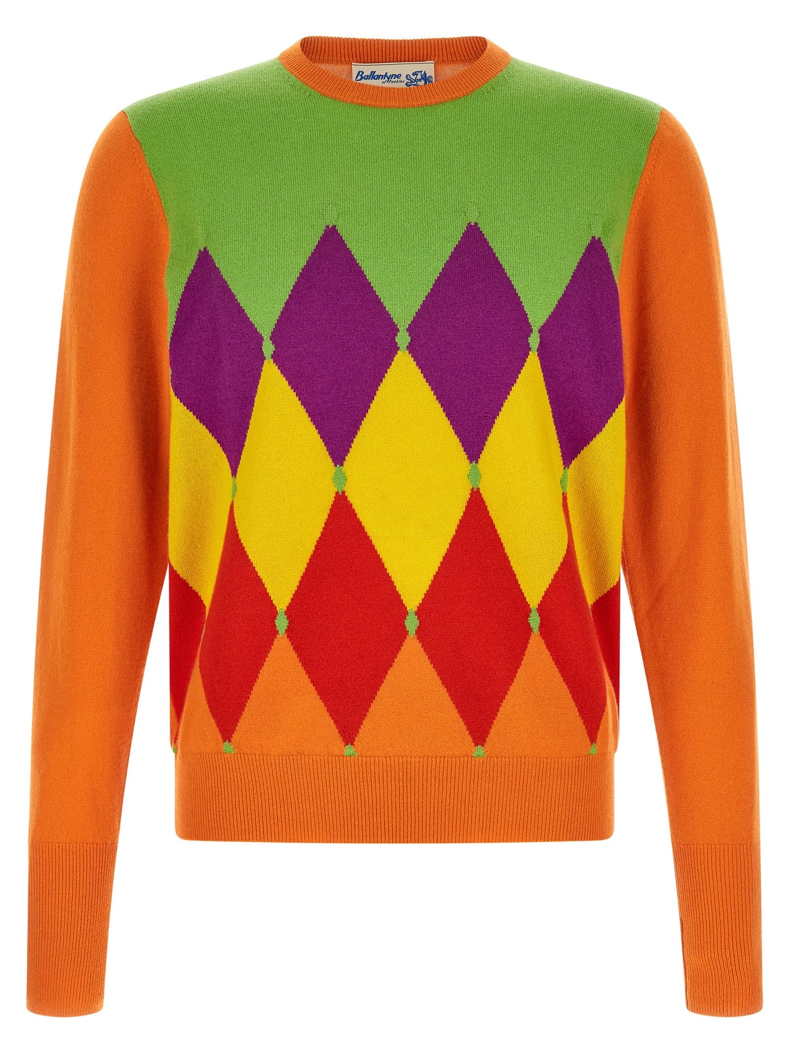 Ballantyne Classic Diamond Sweater Orange