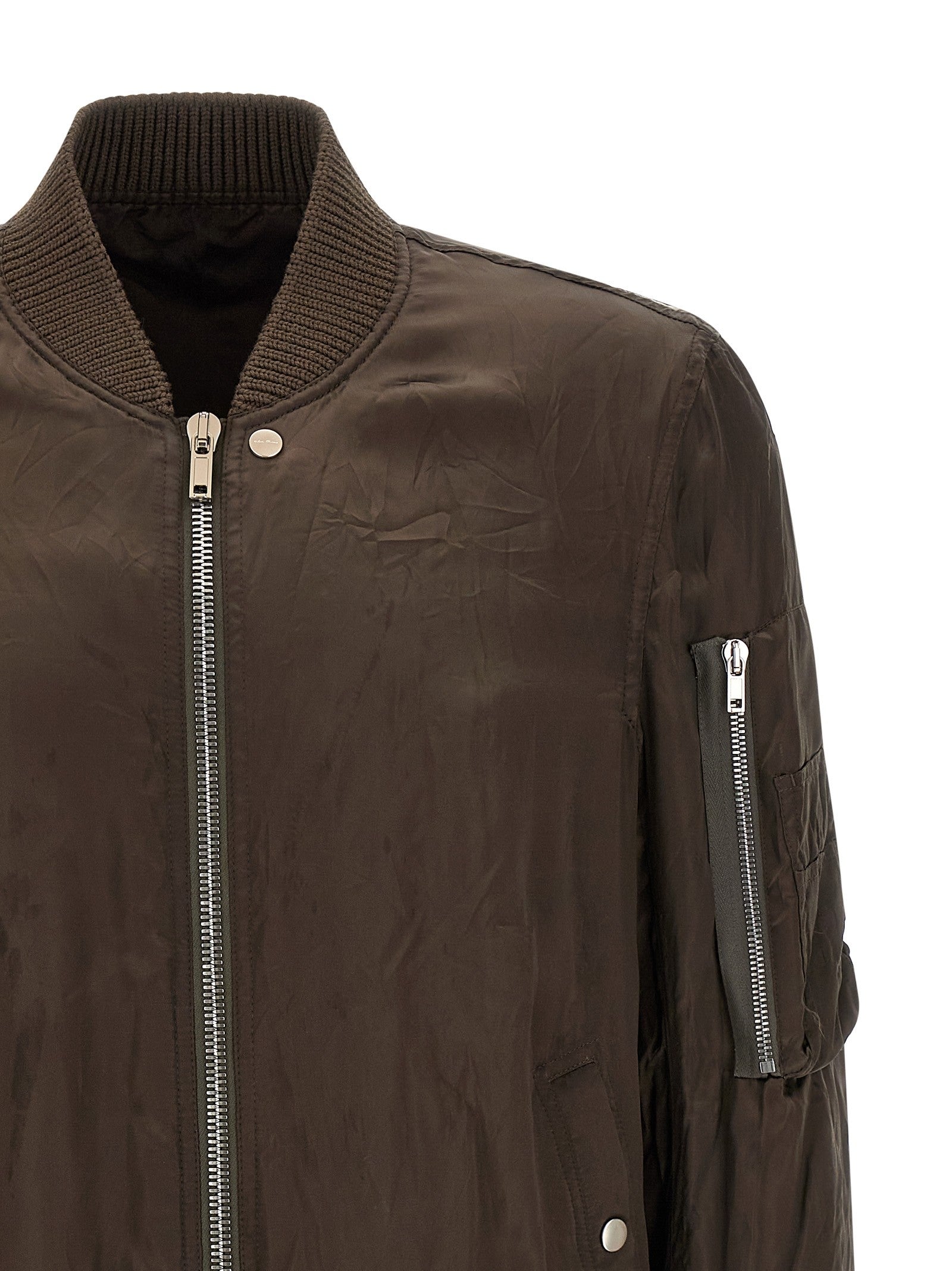 Rick Owens Classic Flight Bomber Jacket Brown