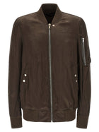 Rick Owens Classic Flight Bomber Jacket Brown