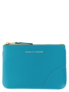 Comme Des Garcons Wallet Classic Leather Line Card Holder Blue