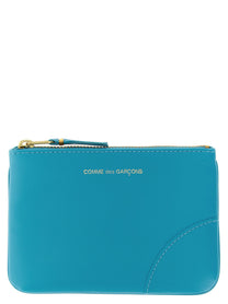 Comme Des Garcons Wallet Classic Leather Line Card Holder Blue