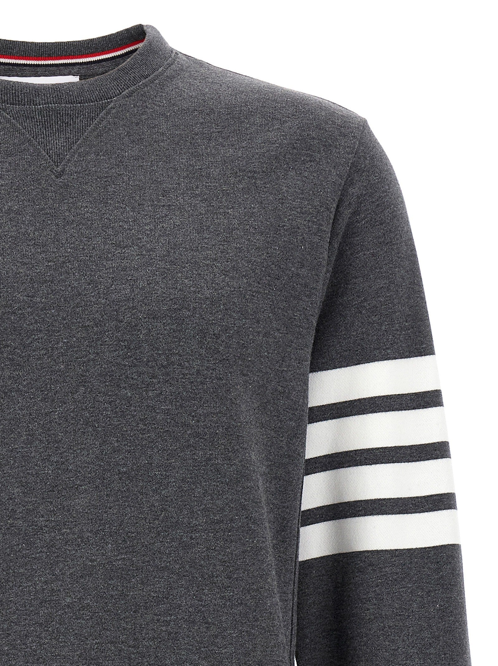 Thom Browne Classic Loopback Bar Sweatshirt Grey