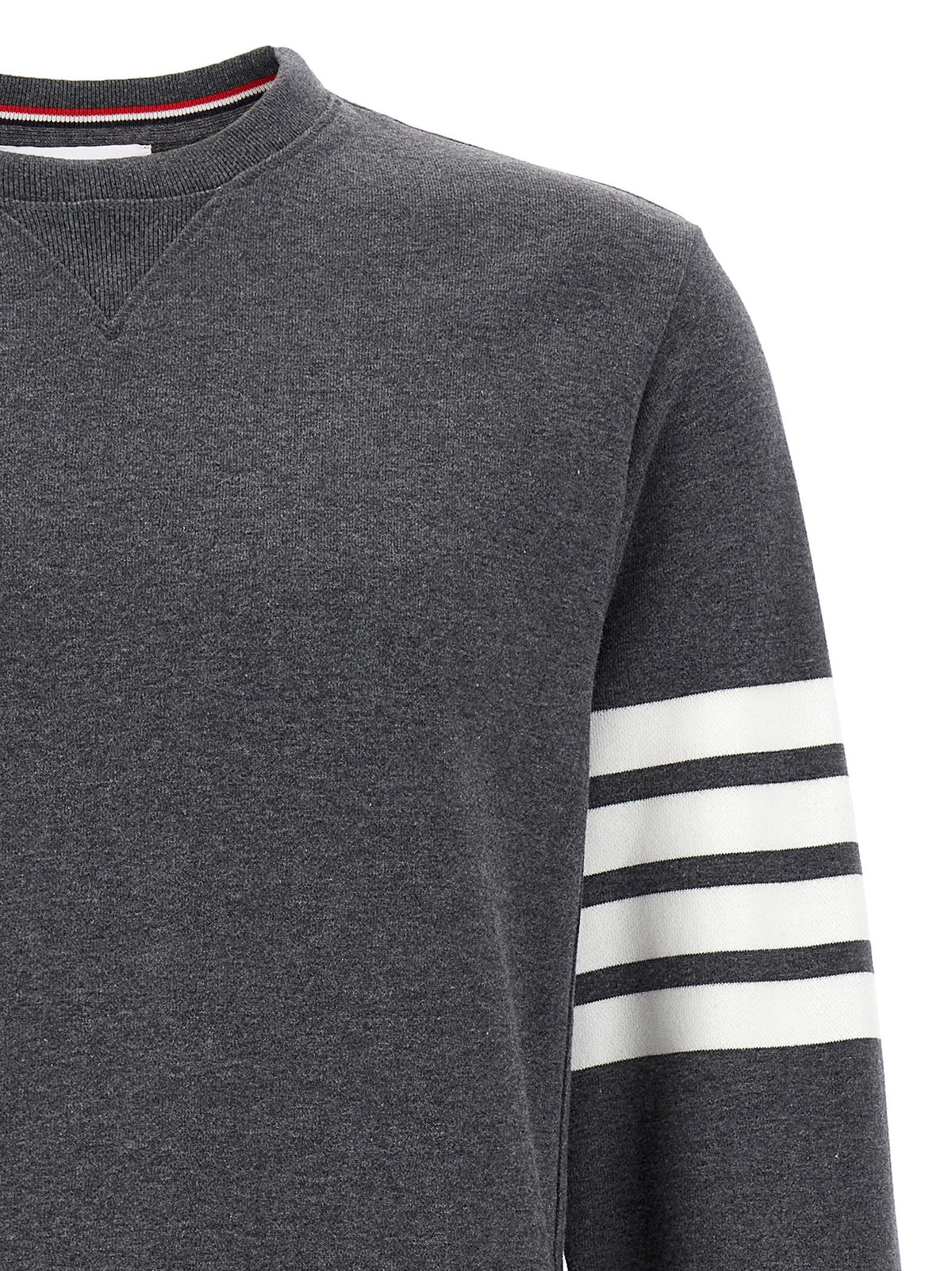 Thom Browne Classic Loopback Bar Sweatshirt Grey, view 3