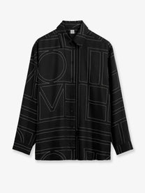 Toteme Women's Classic Pajamas Organic Silk Shirt Black