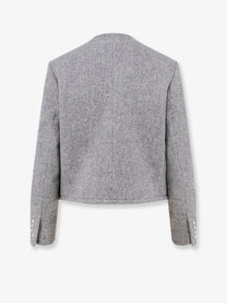 DUNST Women's Classic Tweed Blazer Grey