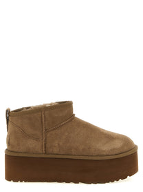 UGG Classic Ultra Mini Platform Ankle Boots Brown