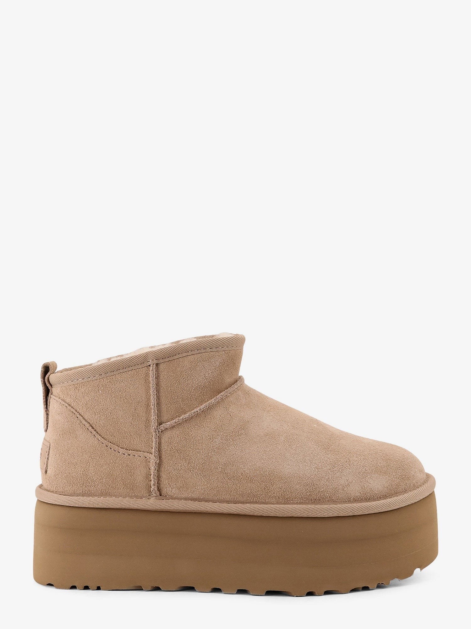 UGG Women's Classic Ultra Mini Platform Suede Ankle Boots Beige UGG