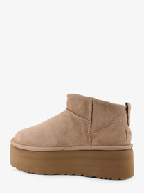 UGG Women's Classic Ultra Mini Platform Suede Ankle Boots Beige UGG