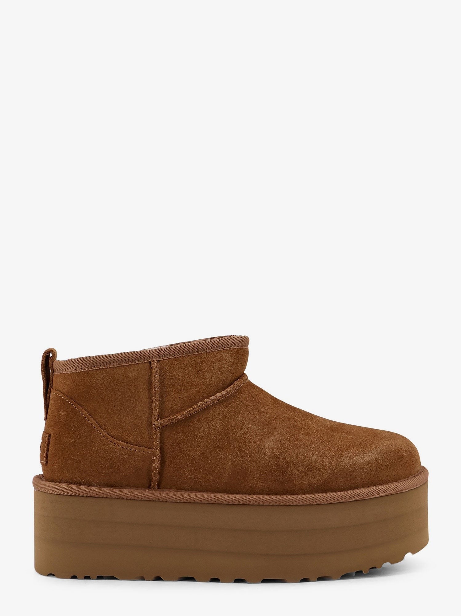 UGG Women's Classic Ultra Mini Platform Suede Ankle Boots Beige