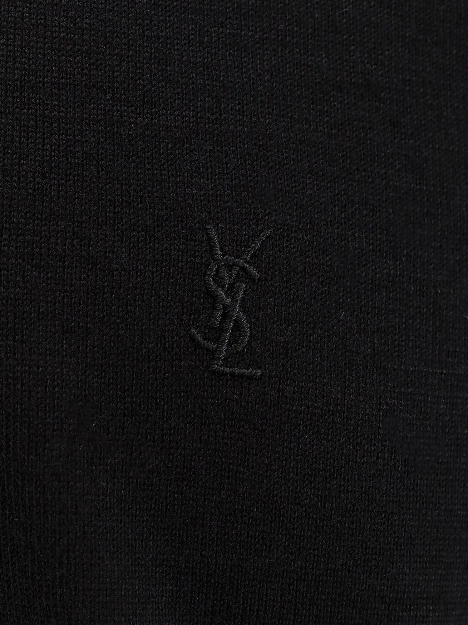 Saint Laurent Men's Classic Wool Polo Shirt Black