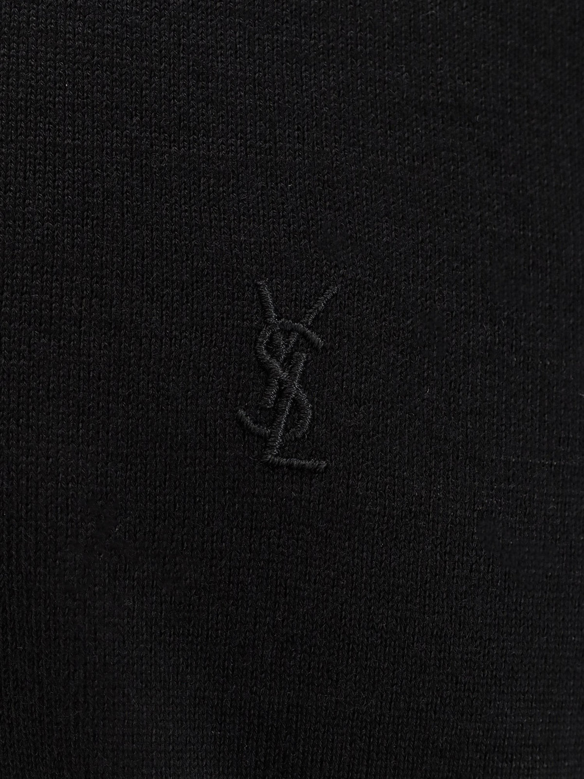 Saint Laurent Men's Classic Wool Polo Shirt Black, view 3