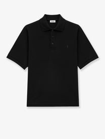 Saint Laurent Men's Classic Wool Polo Shirt Black