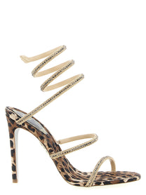 Rene Caovilla Cleo Leopard Sandals Gold