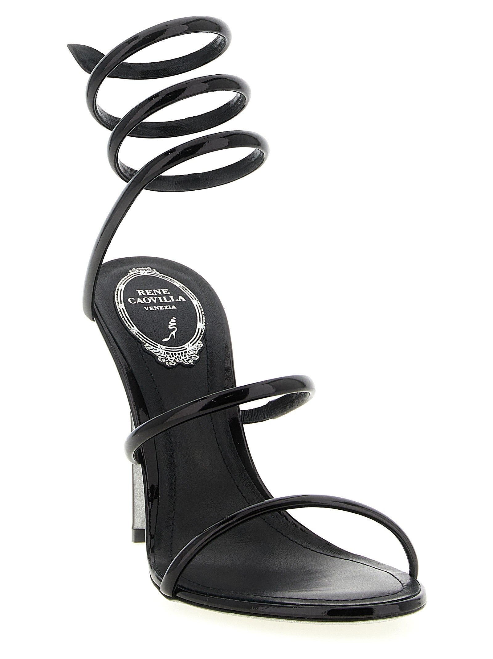 Rene Caovilla Cleo Metallic Sandals Black