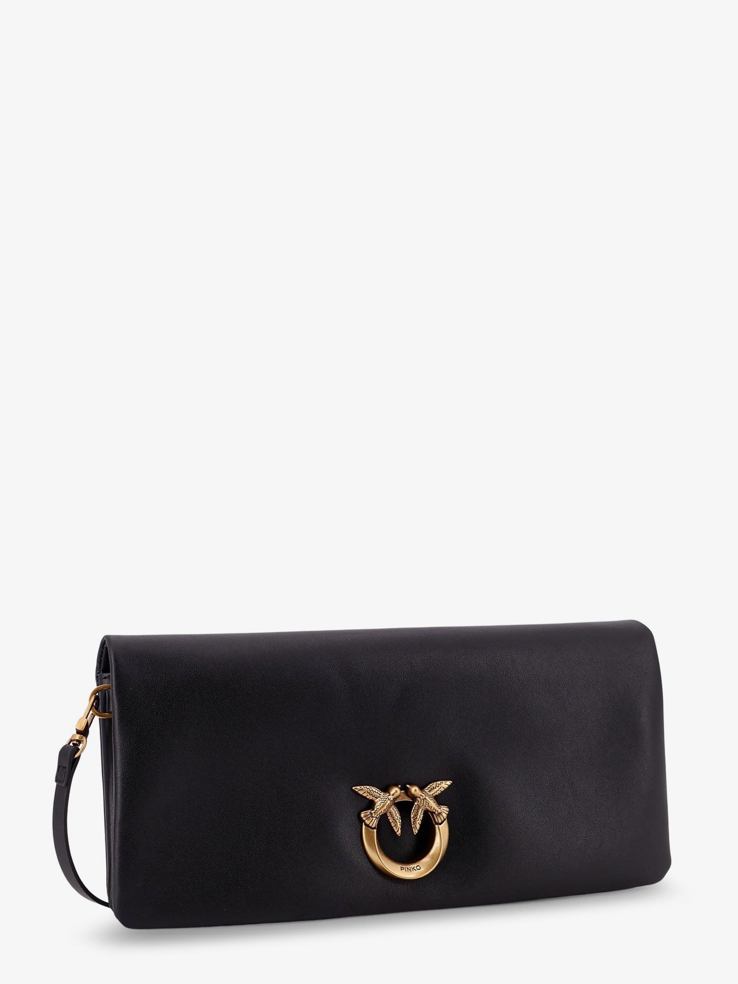 Pinko Women's Click Soft Horizontal Leather Crossbody Bag Black