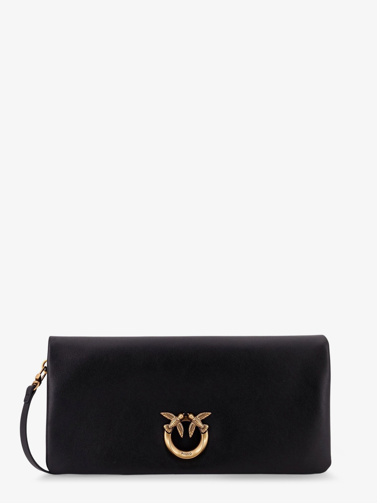 Pinko Women's Click Soft Horizontal Leather Crossbody Bag Black