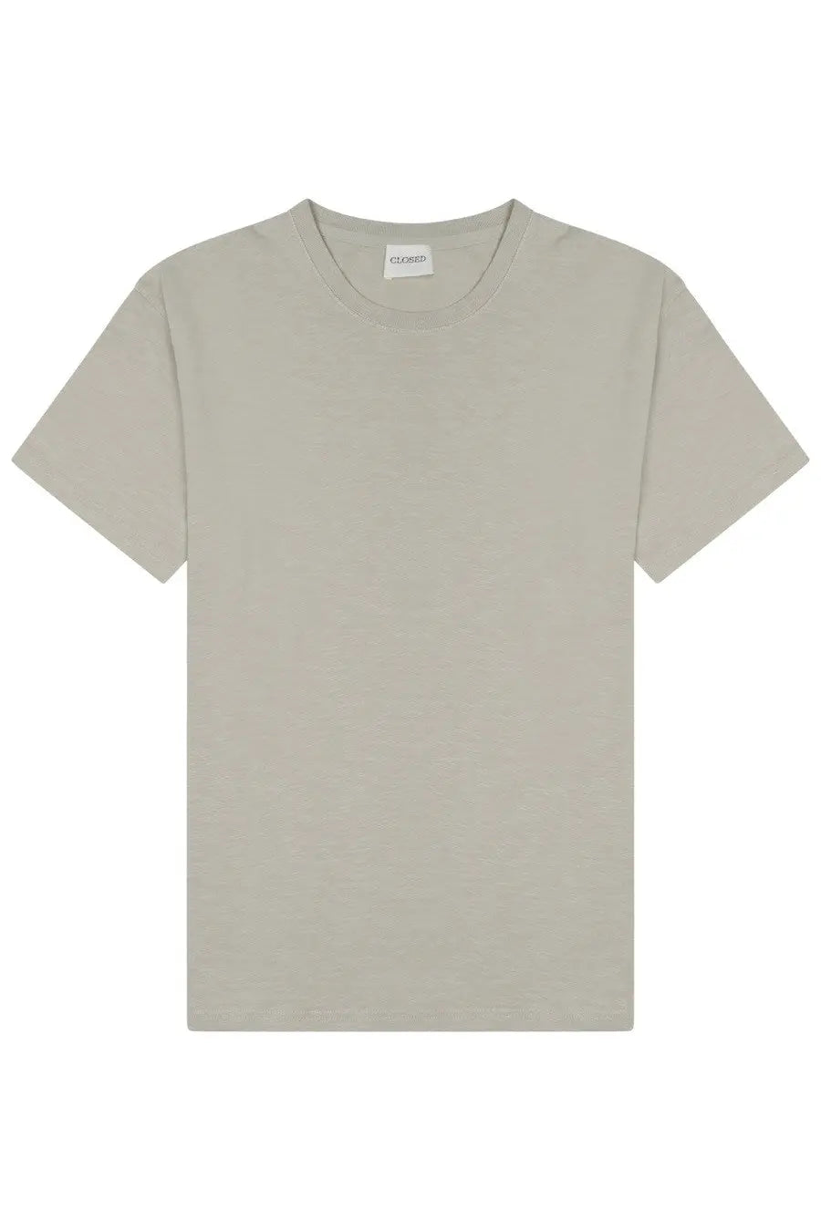 Closed men’s cotton shirt grey featuring a minimalist light gray cotton crew neck t-shirt with short sleeves