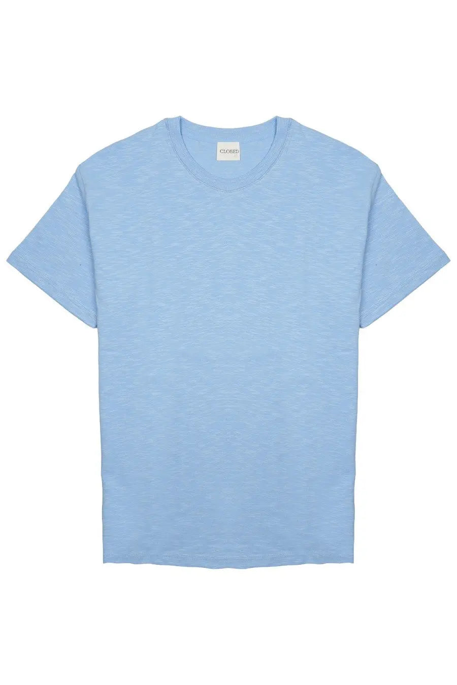 Light blue heathered cotton t-shirt with crew neck and short sleeves from Closed men’s shirt classic in cotone blue
