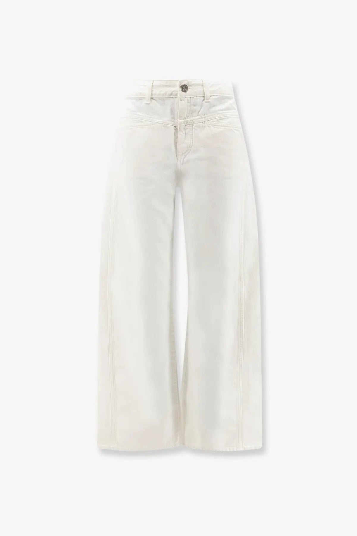 Cream-colored high waist wide-leg denim trousers with five-pocket design from closed women’s cotton tory collection