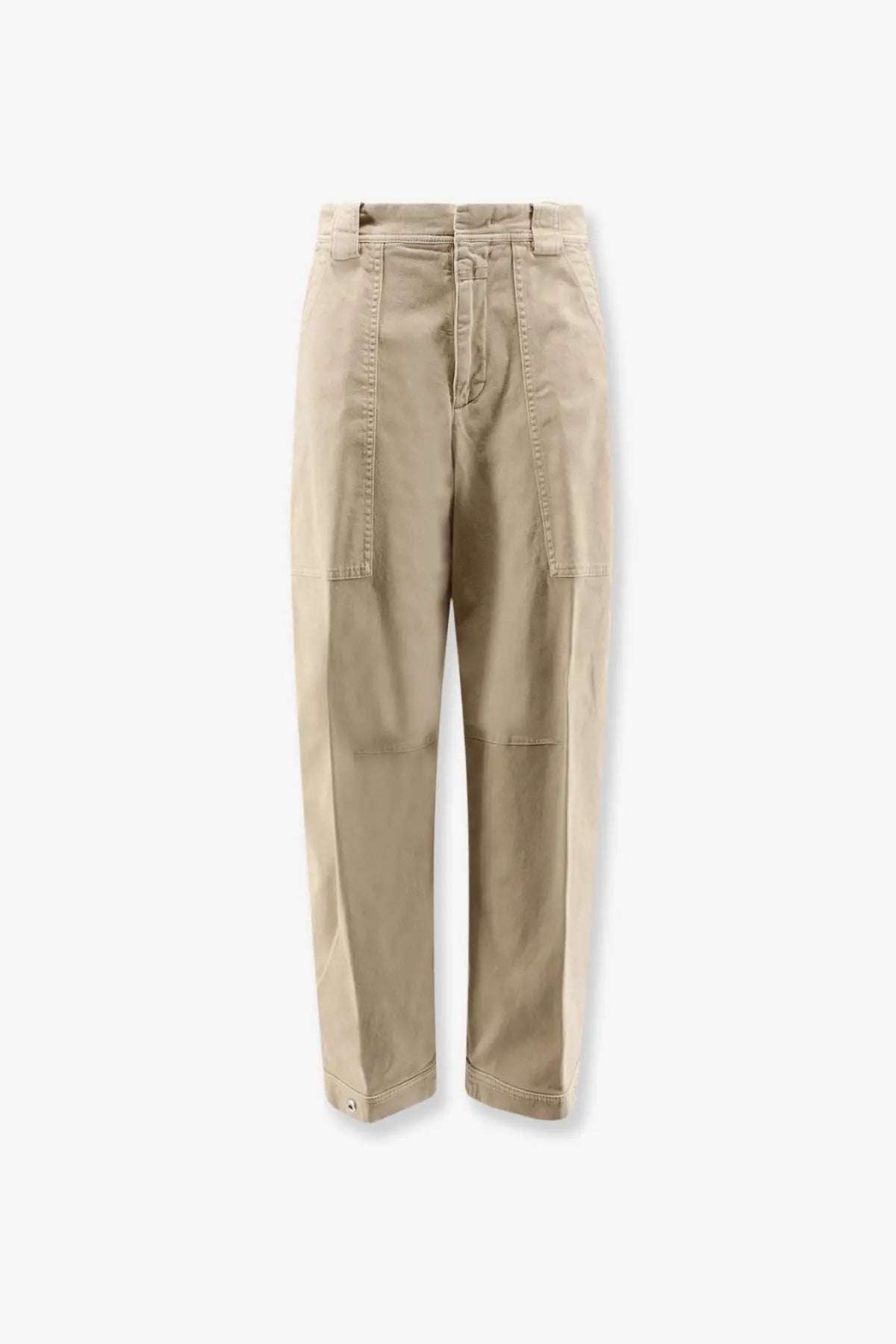 Closed women’s Rhannon cotton trousers beige relaxed fit cargo pants with multiple pockets and rolled cuffs