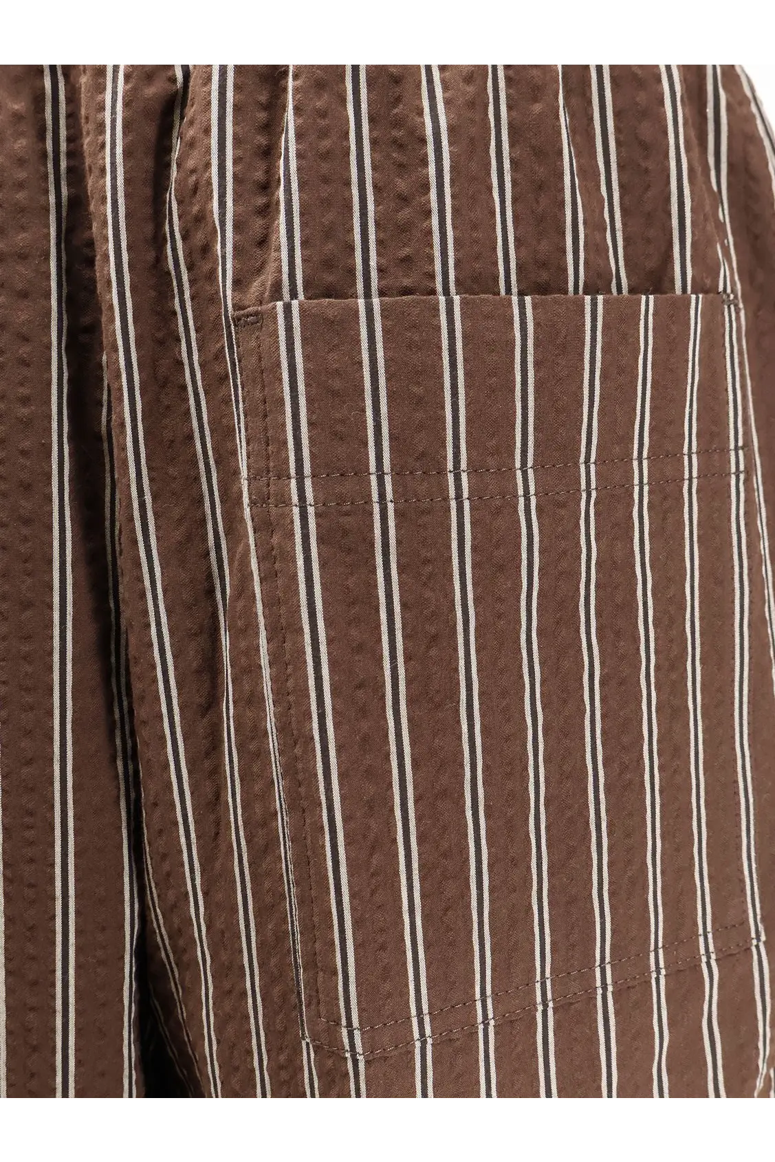Closed women’s wynston striped cotton trousers in brown featuring brown and white vertically striped quilted fabric shorts