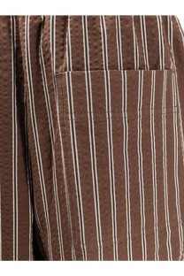 Closed women’s wynston striped cotton trousers in brown featuring brown and white vertically striped quilted fabric shorts