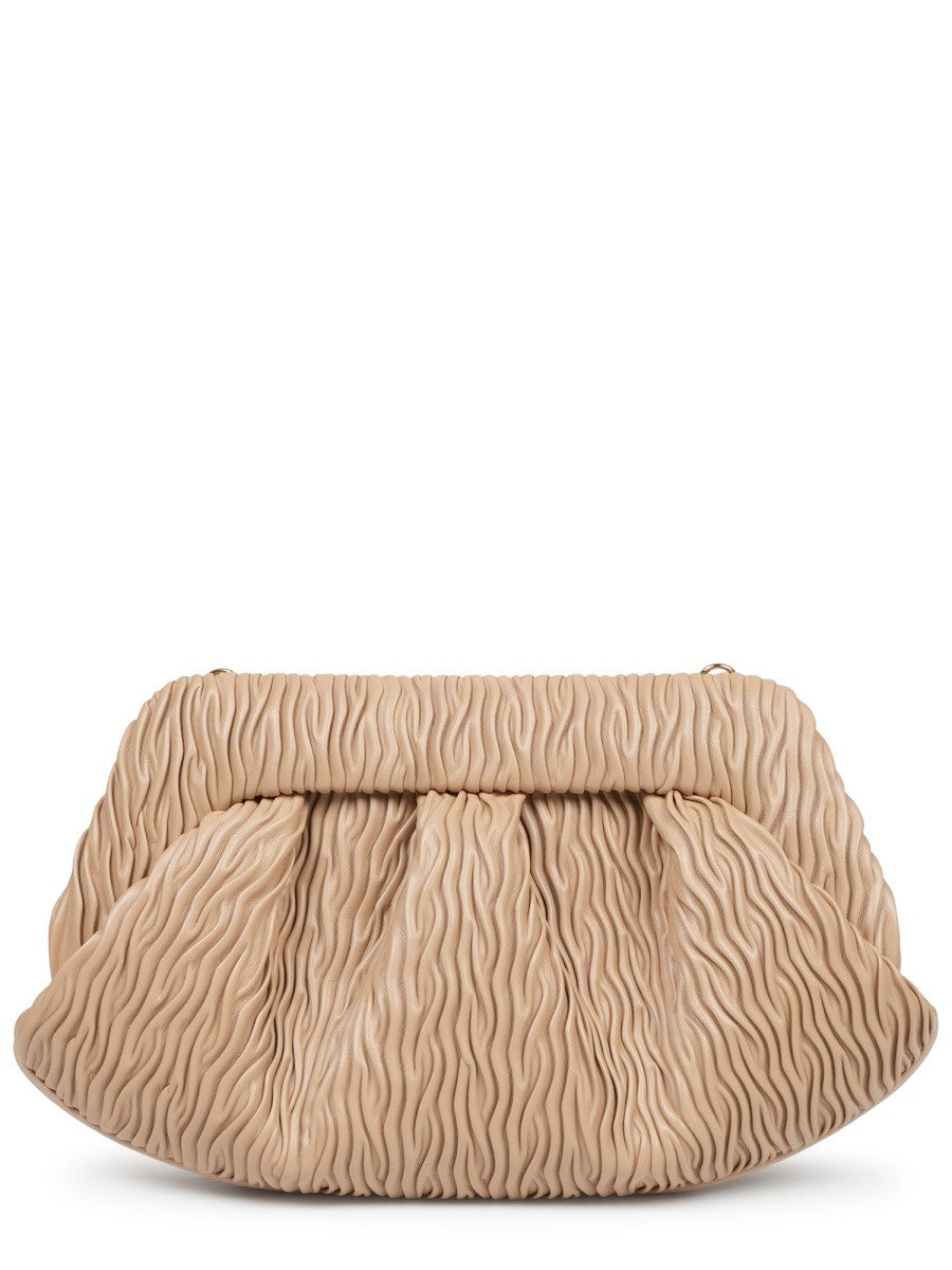 Themoirè Women's Clutch Bios in Fibra DI Mela Arricciata Beige