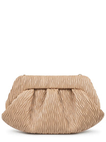 Themoirè Women's Clutch Bios in Fibra DI Mela Arricciata Beige