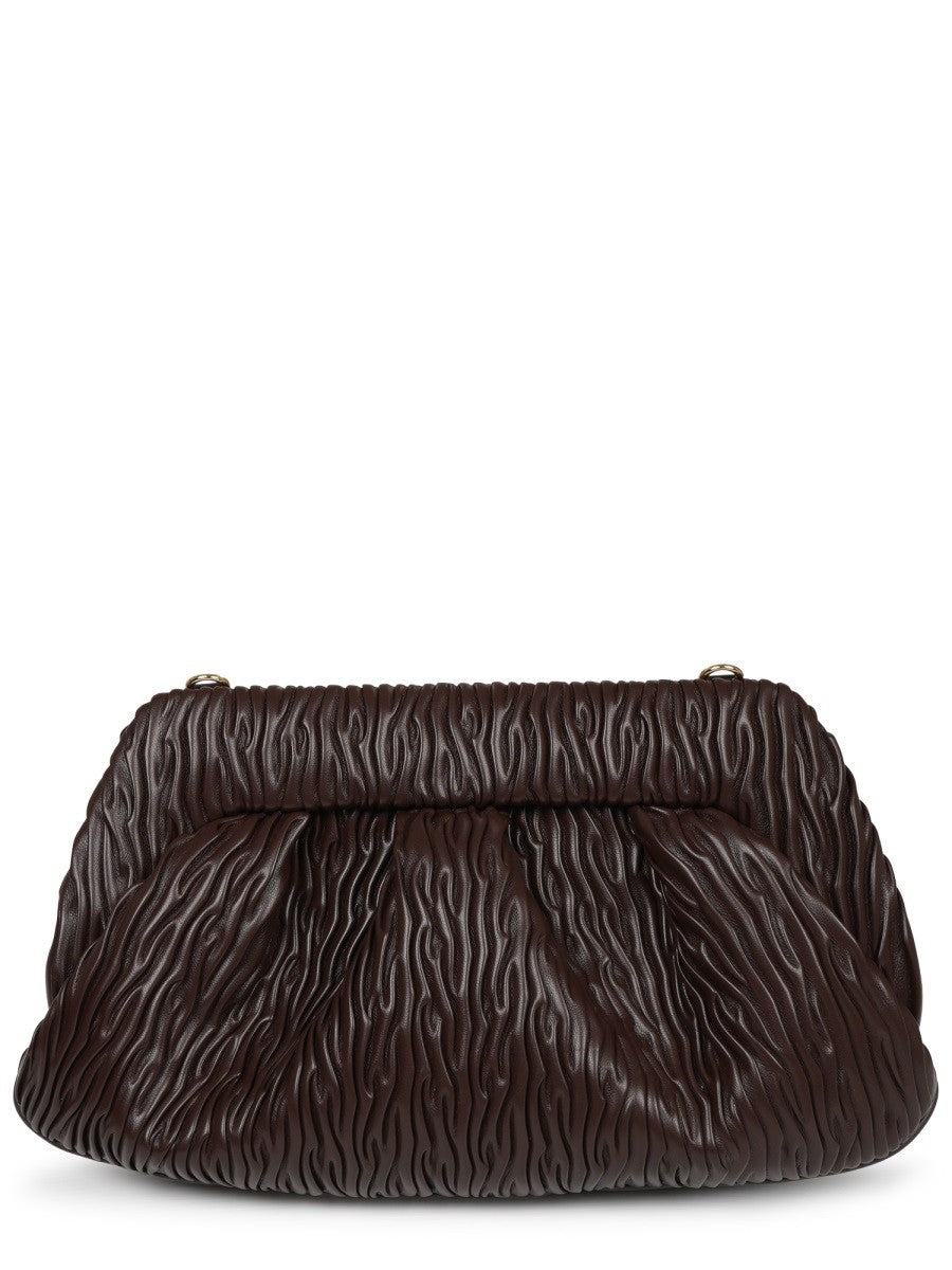 Themoirè Women's Clutch Bios in Fibra DI Mela Arricciata Brown