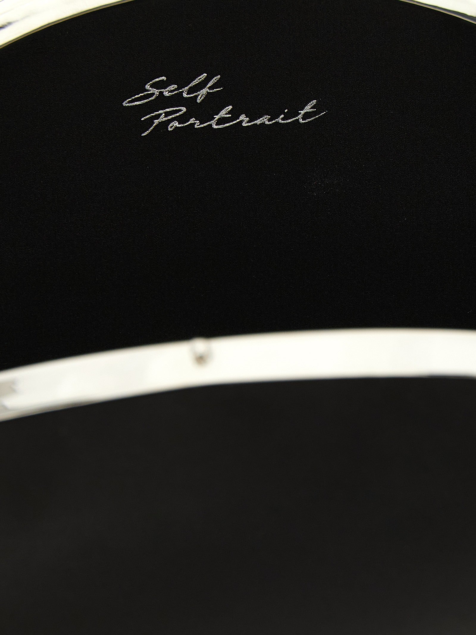 self-portrait Clutch Satin Oval Black