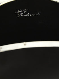 self-portrait Clutch Satin Oval Black