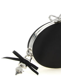 self-portrait Clutch Satin Oval Black