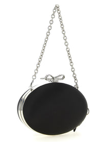 self-portrait Clutch Satin Oval Black