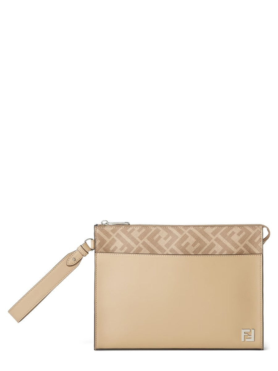 Fendi Men's Clutch Squared Beige