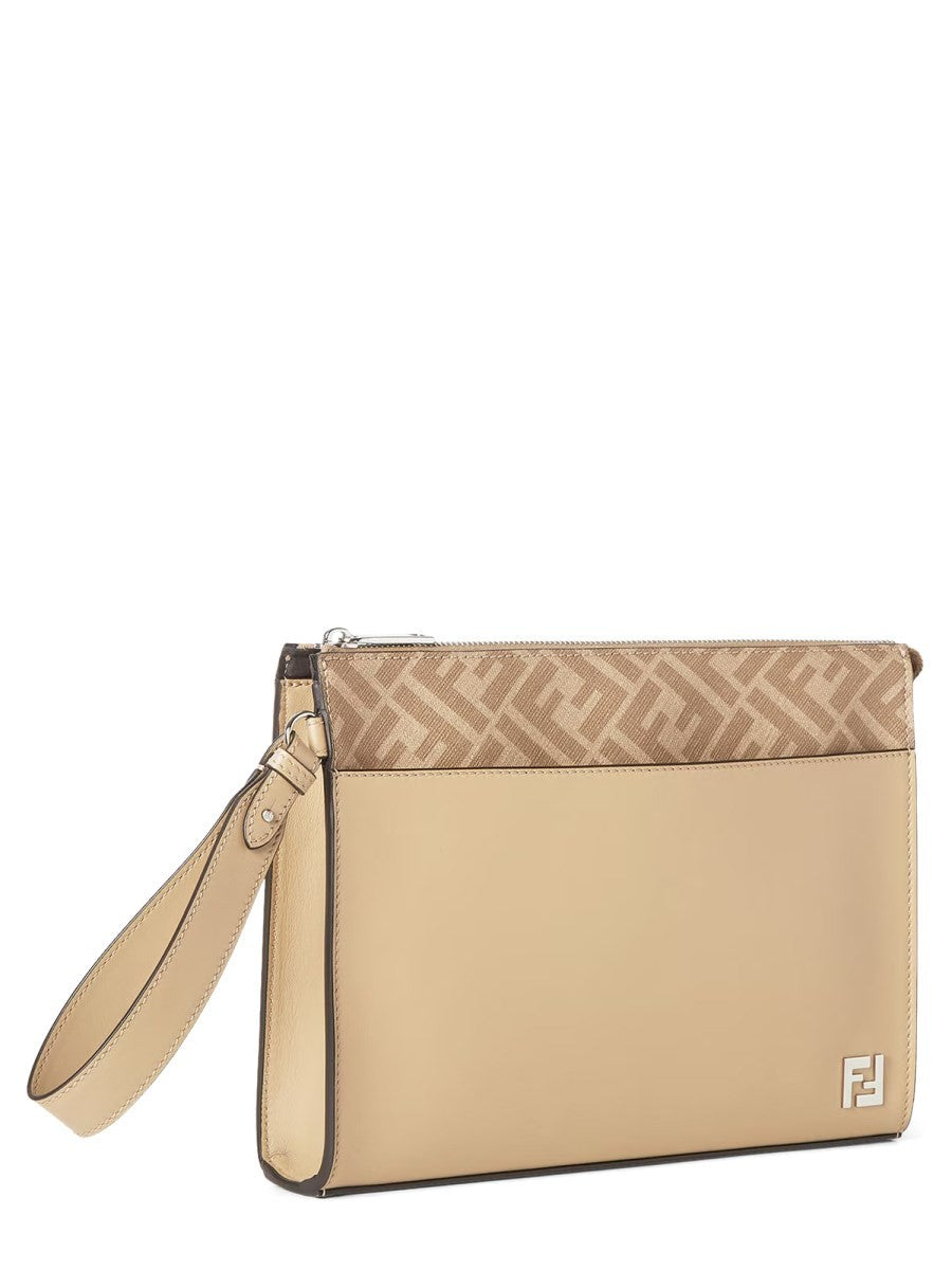 Fendi Men's Clutch Squared Beige