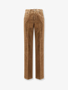 Saint Laurent Women's Clyde Corduroy Trousers Beige